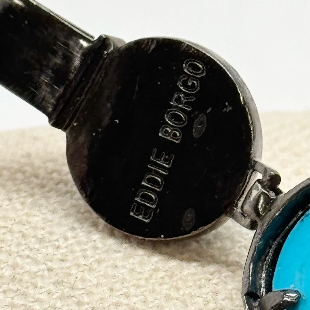 Eddie Borgo Turquoise Cone Bracelet Gunmetal Black Sterling Silver - Picture 5 of 14